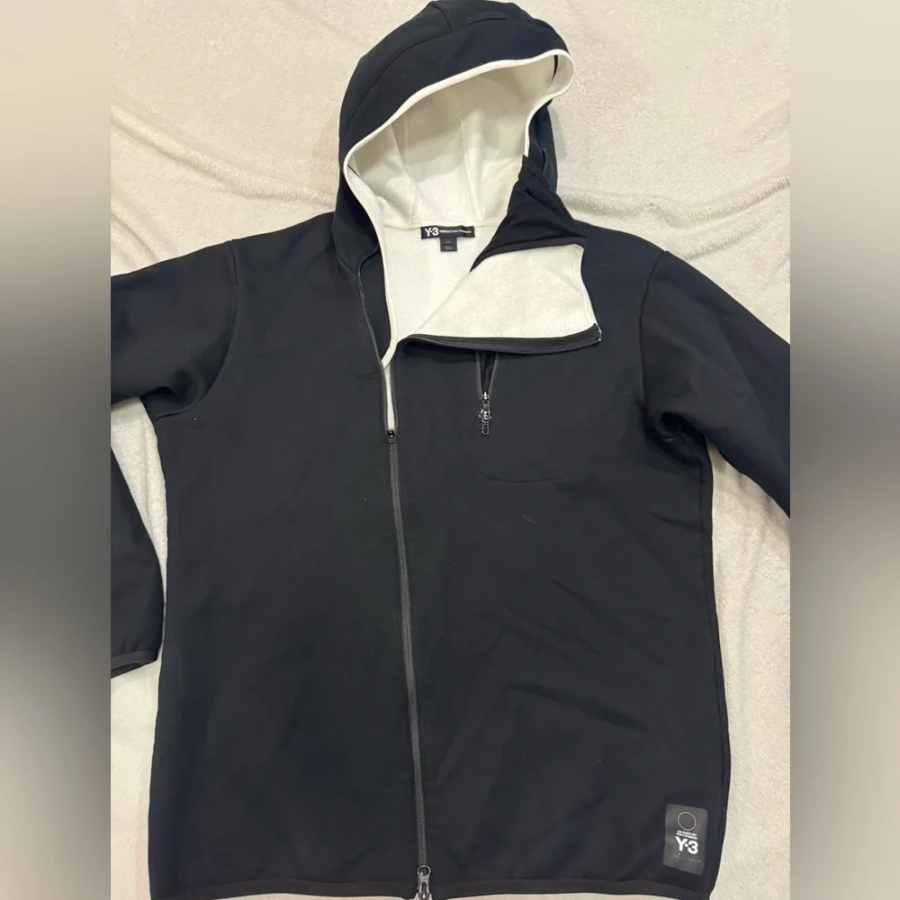 Rare Black Y-3 Adidas Fleece Zipper Hoodie
